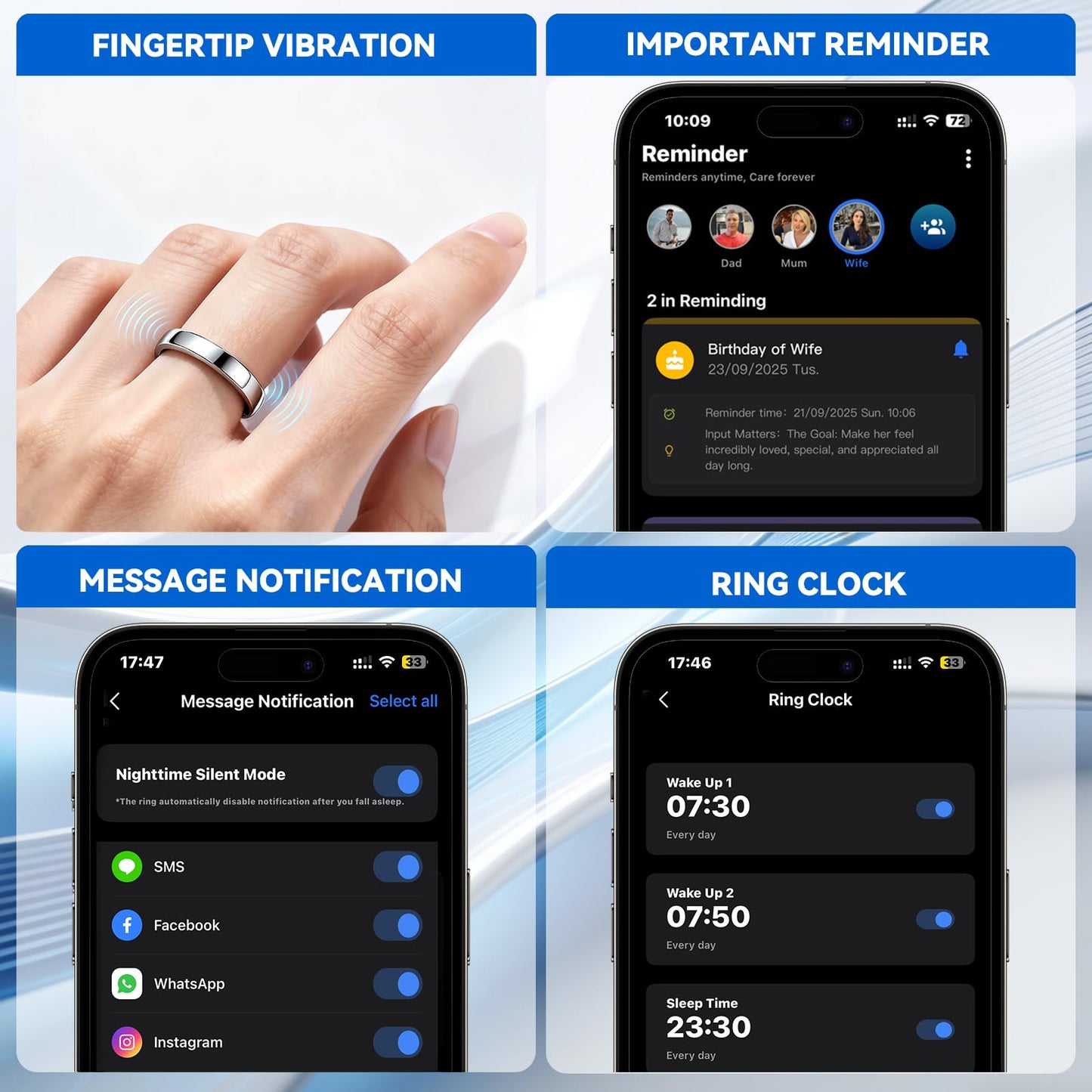 Smart Ring for Women Men,Sleep Tracking Wearable,Fitness Tracker Ring with Step/Heart Rate/Blood Oxygen/Distance/Calorie,Clock Vibration,No Subscription Fee,5ATM Waterproof, iOS&Android(Silver 8)