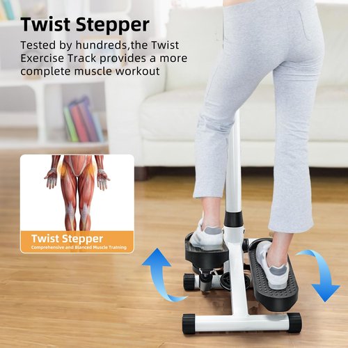 RORALA Stepper Machine with Resistance Bands, 300LBS MAX Weight Capacity, Twist Stepper for Full Body Workout, Adjustable Height for Men Women
