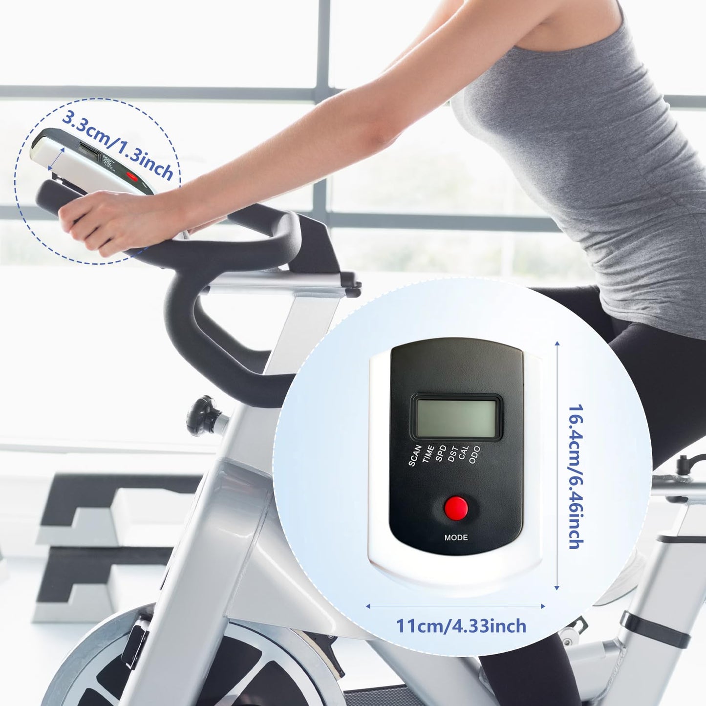 UGPLM LCD Monitor Speedometer with Heart Rate Professional Replacement Parts Cycle Counter Durable for Stationary Bike Bike Sport Bikes