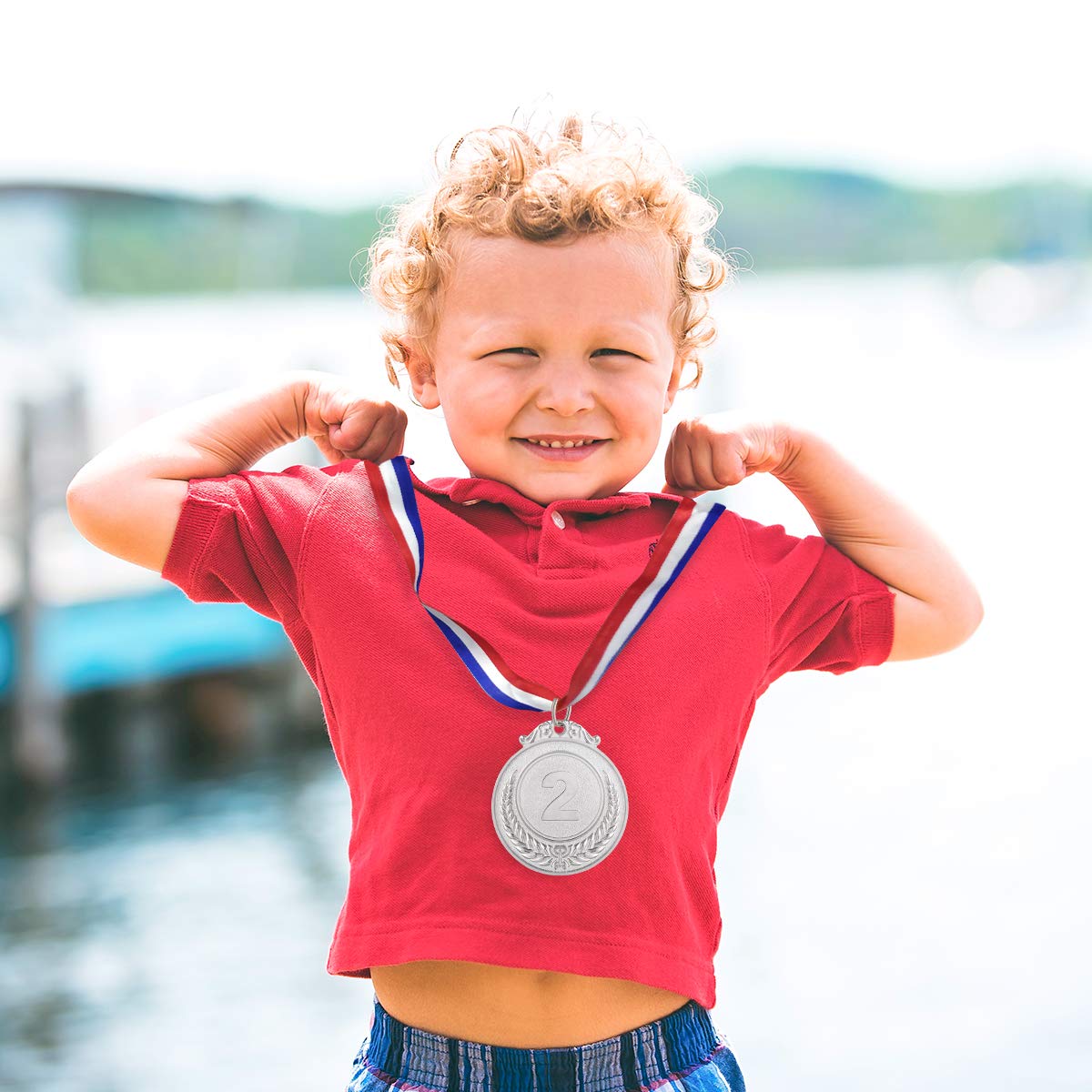 Metal Winner Gold Silver Bronze Award Medals with Neck Ribbon, Style,1st 2nd 3rd Place,3 Pcs