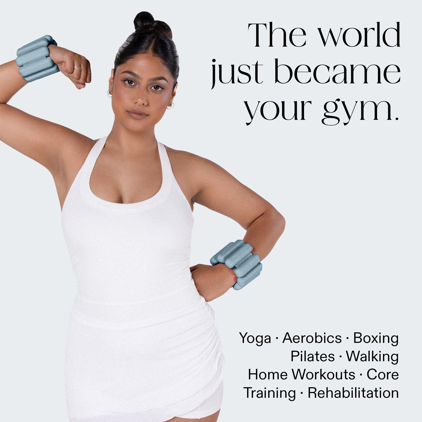 Bala Bangles Wrist & Ankle Weights for Women & Men - 2 lb Adjustable Weighted Bands - Soft Silicone Arm & Leg Weights for Pilates, Yoga, Walking, Barre, Home Workout & Strength Training Exercise