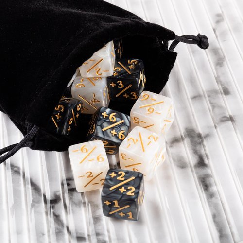 48 Pieces MTG Dice Counters Life Tokens Plus 1 Magic Counter Dice Set for MTG, TCG, Cards Game Accessories