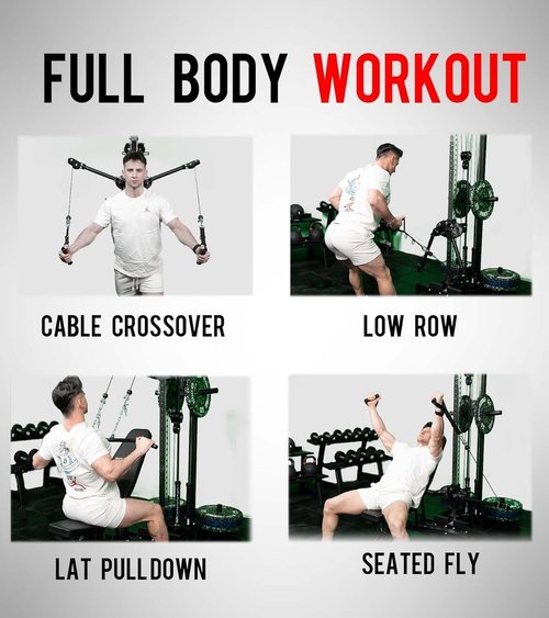 Eonfit Cable Machine for Home Gym, LAT Pulldown Cable Crossover Machine Workout Station Pulley System Tower with Leg Holder, LAT Bar, Foot Board Accessories