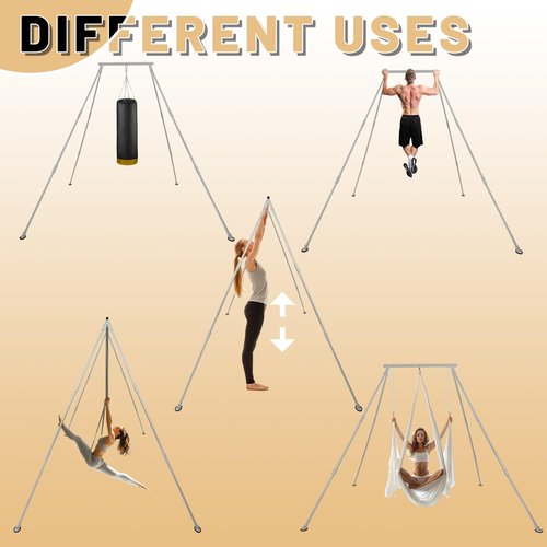 HECASA 8.1 FT Height Aerial Yoga Stand Frame Yoga Rig Sling Inversion Equipment for Indoor and Outdoor Use 550lbs Weight Capacity