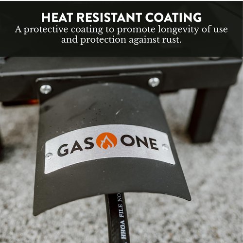 GasOne High Pressure Single Propane Burner - Outdoor Cooking with Heat Shield and Guard – Propane Burner Head for Camping, Tailgating, Seafood Boil, Home Brewing - Patent Pending