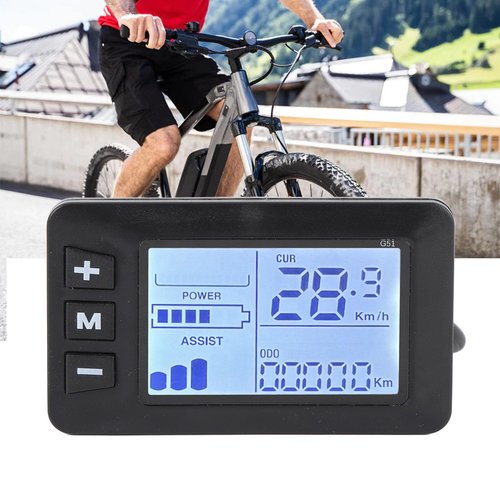 Electric Bike LCD Display Panel with 5 Pin Connector, Electric Scooter Speedometer for Bicycles and Scooters