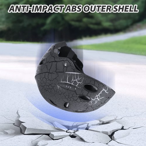 Skateboard Helmet Kids, Adjustable Skating Helmet,Breathable ABS Hard Shell Scooter Helmet for Multi-Sport Skateboarding Roller Skate BMX Boys Girls Ages 5-14 Children and Teens