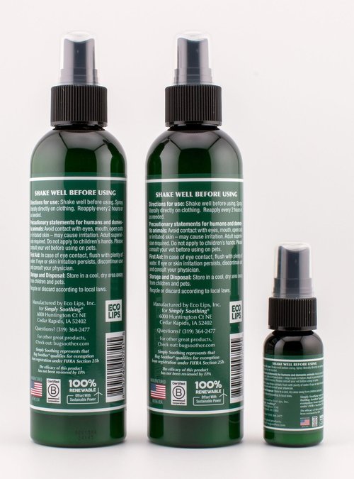 Bug Soother MAX - Extra Strength Natural Gnat, Tick, and Mosquito Repellent, 2 Pack 8 fl oz w/Free 1 oz. DEET-Free Bug Spray Deterrent - Safe for Adults & Environment - Made in USA