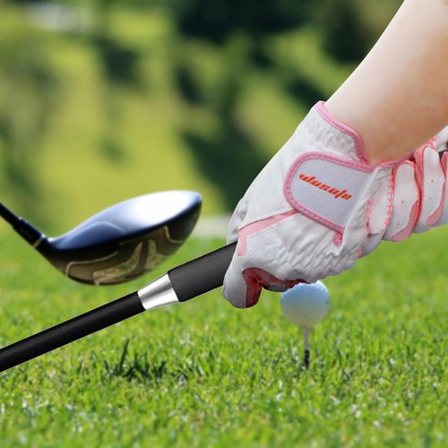 DUFFOBAN Womens Golf Gloves Both Hands, 1 Pair Left Right Hand Ladies Golf Glove, Non Slip Gloves Lightweight Breathable Pink Fit Woman Girl, Size Medium