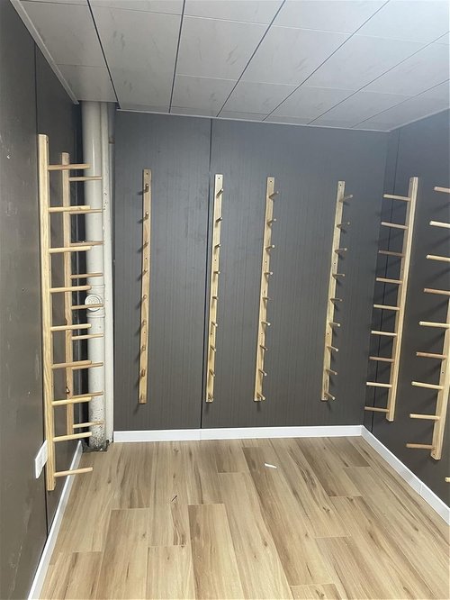 TIST Yoga Mat Organiser Yoga Mat Rack Wall Mount, Gym Wooden Large Capacity Pilates Mat Storage Rack, Foam Roller Display Stand Foam Roller Organiser(9 tier)