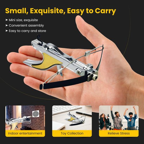 Mini Archery Crossbow DIY Assembly Kit Keychain Set Right Hand Mini Crossbow Hunting Metal Material Catapult for Hunting Shooting Practice Archery Entertainment Fun