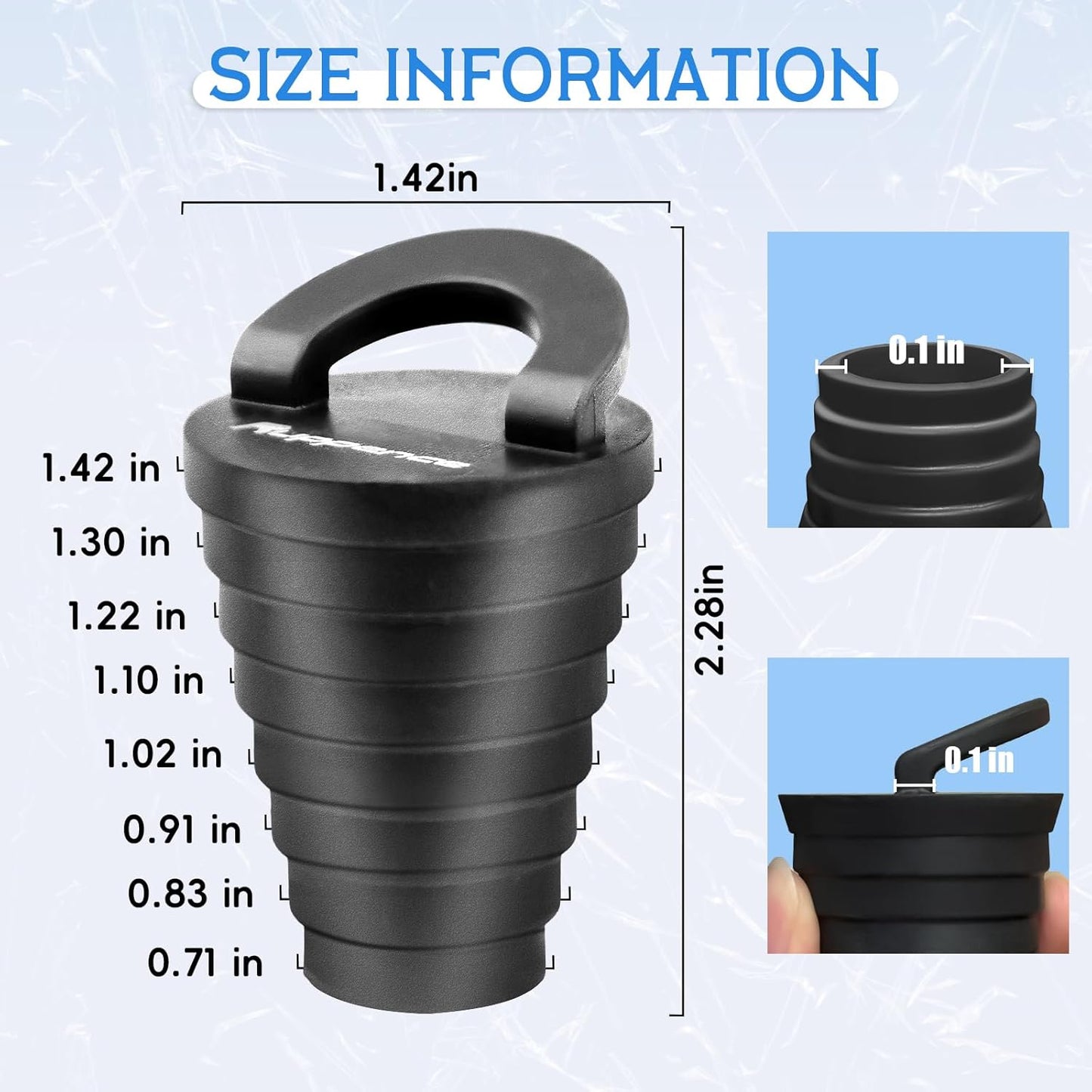 1.25" Kayak Scupper Plugs for Boats, Livewell Boat Drain Plug Kit, Kayak Plugs for Sit on Top with Ring Pull, Push-in Stopper for Drain Holes (6 Packs)