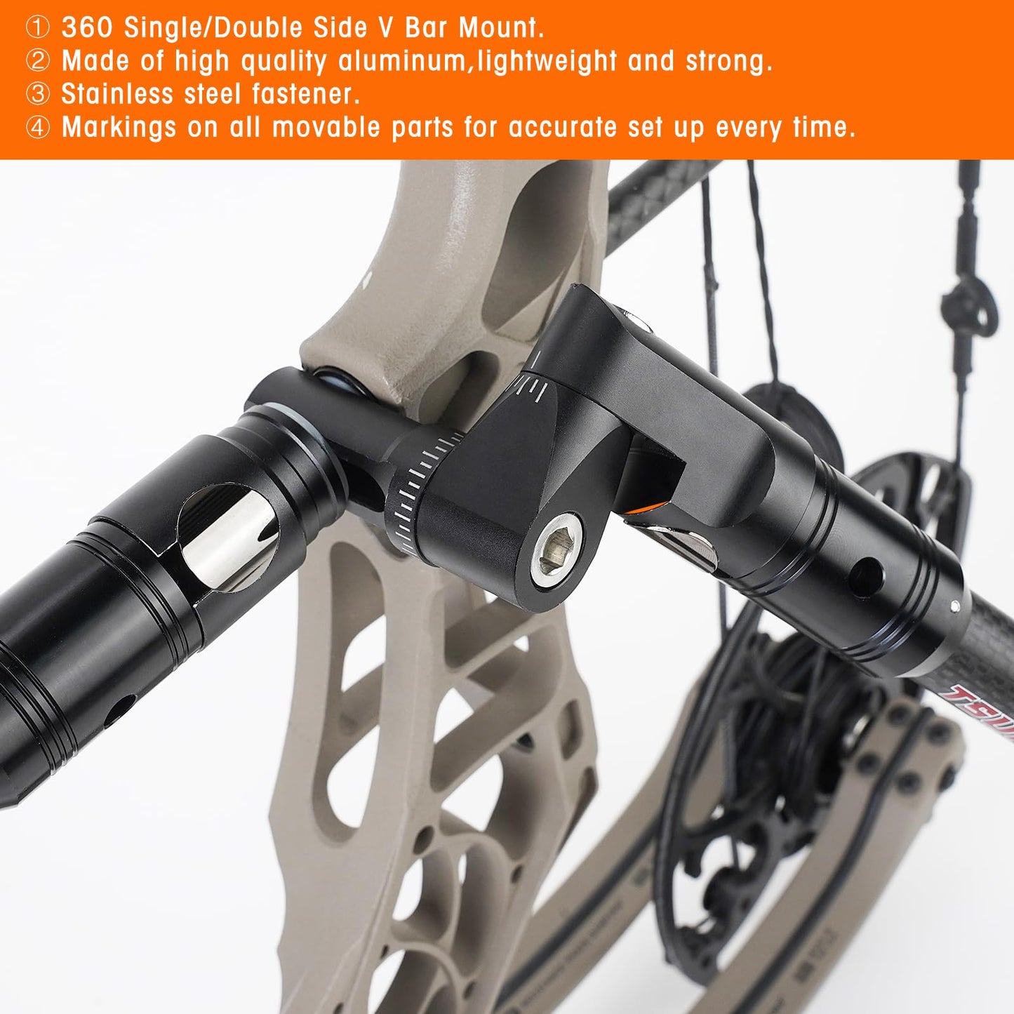 LWAND Single Side V-Bar Stabilizer Mount Quick Disconnect for Compound Bow