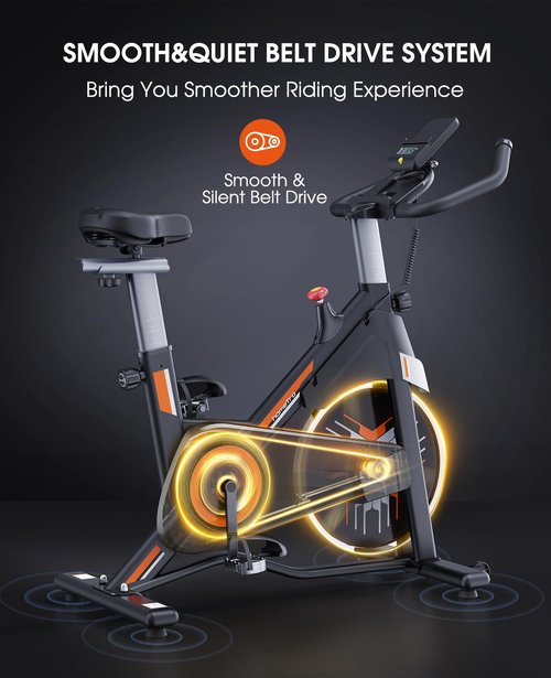 Hometro Stationary Exercise Bikes for Home, Magnetic Resistance,330 LBS Maximum Capacity, Quiet and Stable Indoor Cycle Bikes, Adjustable Digital Monitor & Phone Bracket & Comfortable Seat for Home