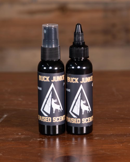 The Rub Tree Special - Buck Junkie Oil & Spray + Rub n' Scrape Rake | Natural Gland-Based Application Kit for Scrapes and Rub Post Setups | Raised Scents