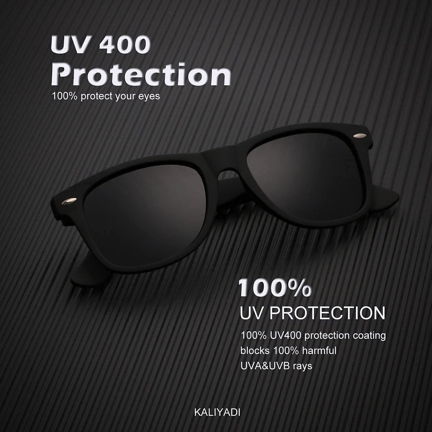 KALIYADI Sunglasses Men Polarized Sunglasses for Mens and Womens, Unisex Sun Glasses for Driving and Fishing, Retro Sunglasses UV Protection (Black/G15/Brown)