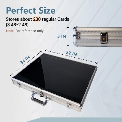 Ugdgtgo Portable Trade Show Display Case 34"×22" Sports Card Show Display Case with Locks Aluminum Acrylic Showcase for Cards Jewelry Craft Collector Shows