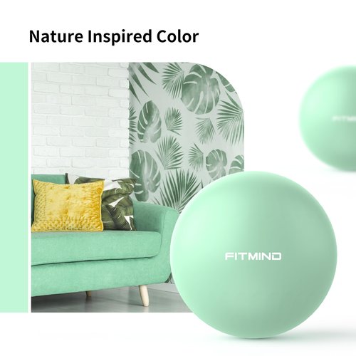 FITMIND Pilates Ball - 10 Inch Core Ball for Yoga, Stability, Fitness, Ab & Core Workout - Green