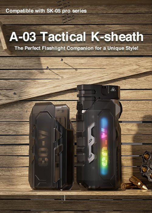 LOOP GEAR A-03 Flashlight Tactical K-Shape Sheath, Compatible with SK05PRO Mao／SK05PRO／SK05／SK05PRO Nichia