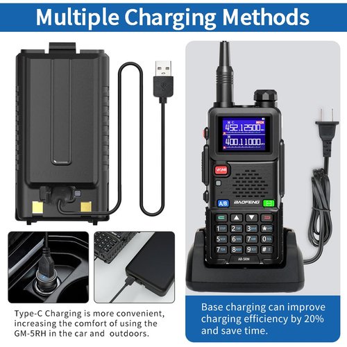 Ham Radio Baofeng Radio Long Range AR-5RM 10W Handheld NOAA Emergency Weather Radio 999CH Rechargeable Walkie Talkies with Programming Cable,USB-C Charging for Survival Gear Hunting Camping,2 Pack