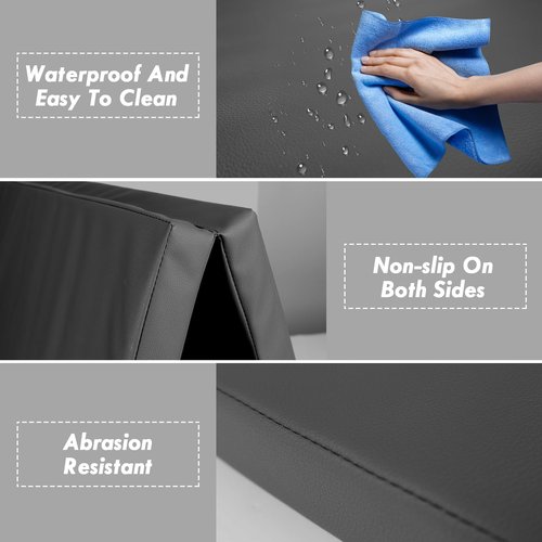 WAWINY 6ft x 2ft Folding Gymnastics Mat - 2-Inch Thick High Density Foam Yoga Mat, Non-Slip Gym Floor Mat for Home Workouts, Pilates & Stretching, Waterproof Oil-Proof Portable Exercise Mat.