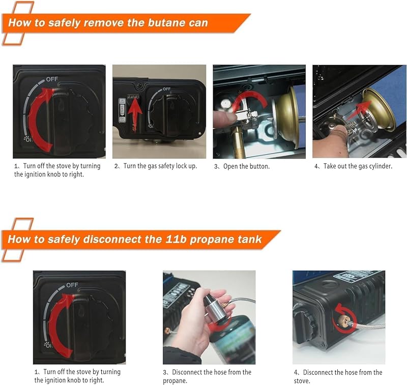 Dual Fuel Portable Camp Stove 10,000 BTU with Auto Ignition, Windblocker - Includes Hose & Case (Variation: Black) — Fuel Not Included