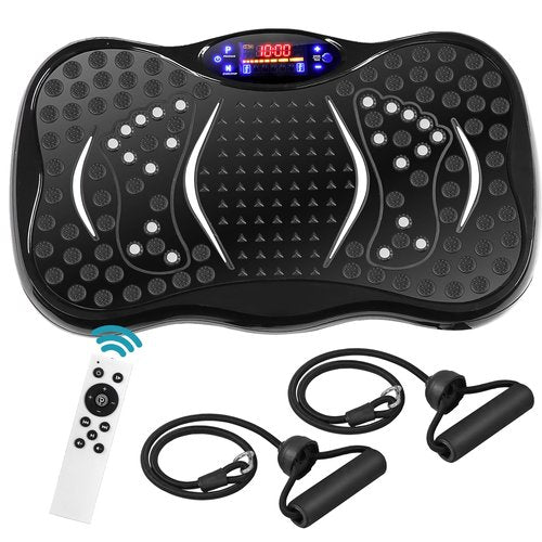 Nouva Vibration Plate Fitness Exercise Machine - Full Body Vibrating Workout Power Fitness Platform Equipment Vibration Plate for Fat Burner w/ Exercise Bands Speed Control (Mini)