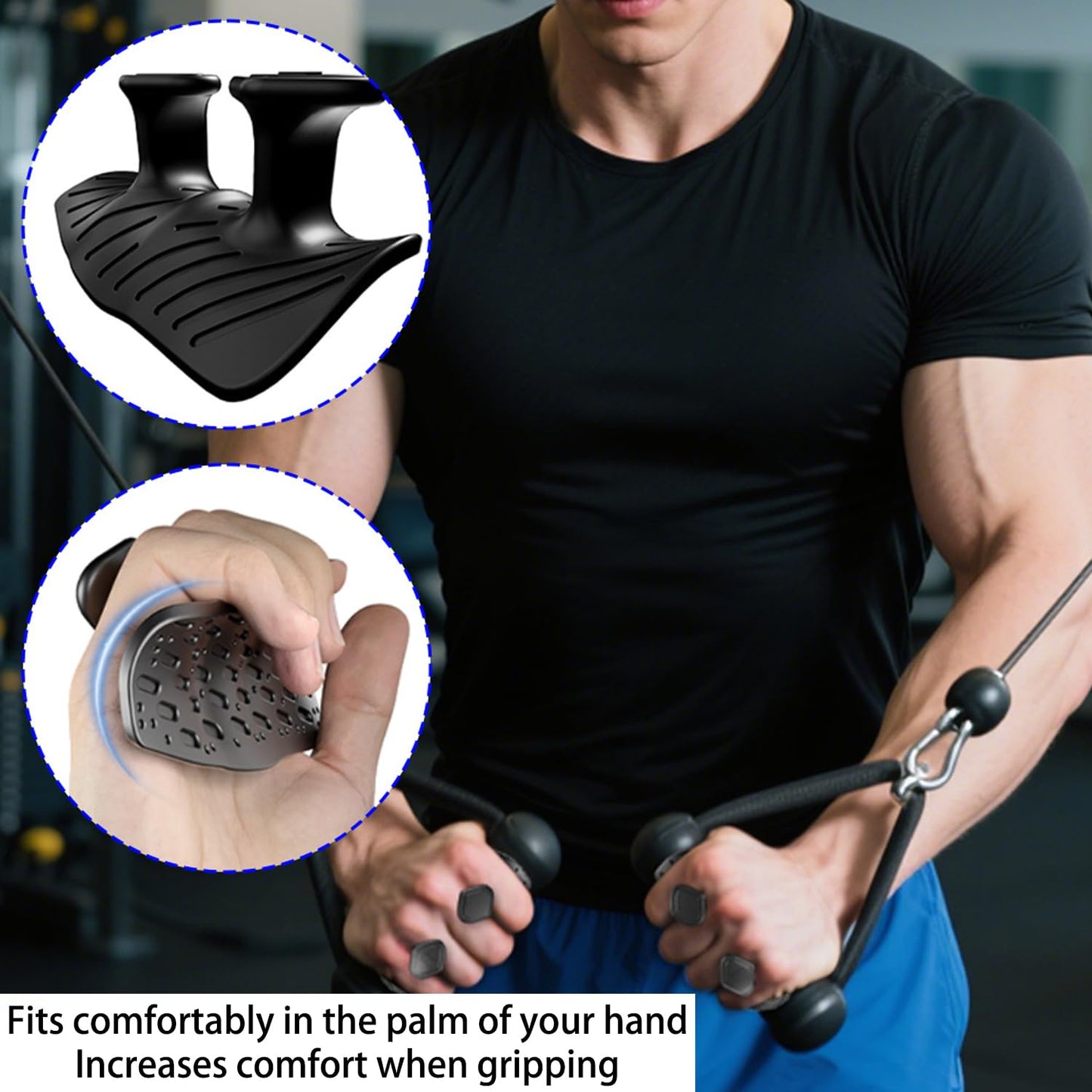 Monattrod Upgraded Weight Lifting Grips for Women & Men - Extra Large & Thick Non-Slip Gym Grips with Cooling Towel, Ergonomic Workout Gloves for Pull-Ups, Dumbbell Exercises (Black)