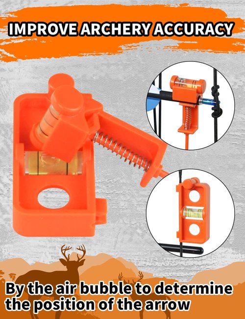 THREE ARCHERS Archery Bow Tuning and Mounting String Level Combo Kit for Compound Bows (Orange)