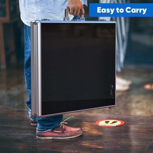 YAGEANNL Portable Trade Show Display Case, 24'' x 20'' Card Show Display Case with Locks, Aluminum Showcase for Cards, Jewelry, Pastry Display