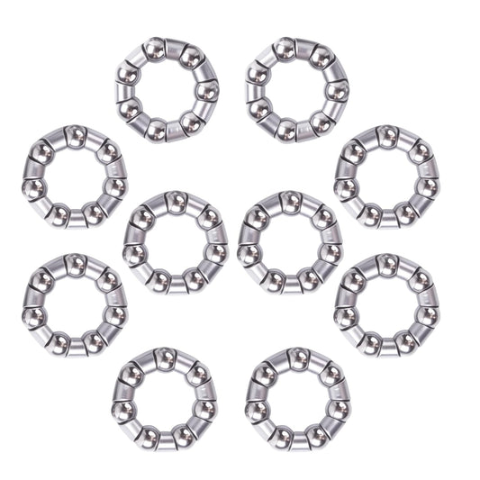 10 PCS Bike Ball Bearings Fit for Front and Rear Hub Wheel,Bearing's OD=1",ID=0.55",Ball Bearing Fixed Cage for Bicycles,1/4”×7 Balls (10)