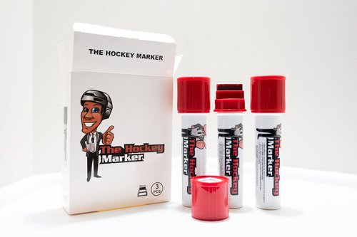 Easy Crease The Hockey Marker - Worlds Best Marker for Writing on The ice (Red)