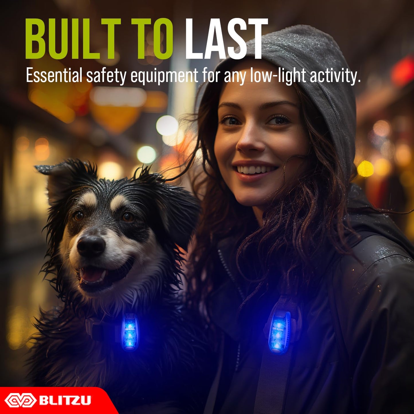 4 Pack LED Safety Light, Clip on Reflective Gear Lights for Walking at Night, Running, Jogging, High Visibility Strobe Light Accessories for Runners, Kids, Hiking, Kayak, Cycling, Camping, Boat Blue