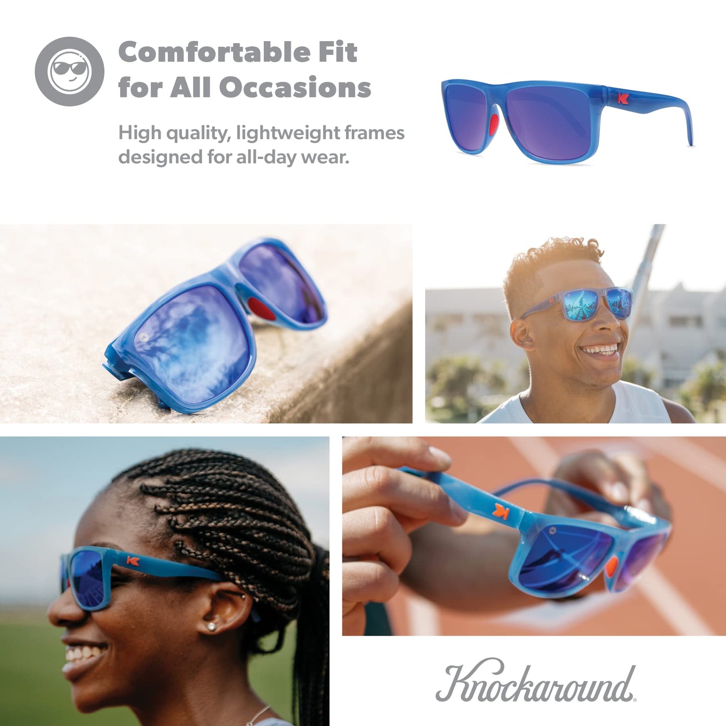 Knockaround Torrey Pines Sport Polarized Sunglasses for Men & Women - UV400 Protection - Running