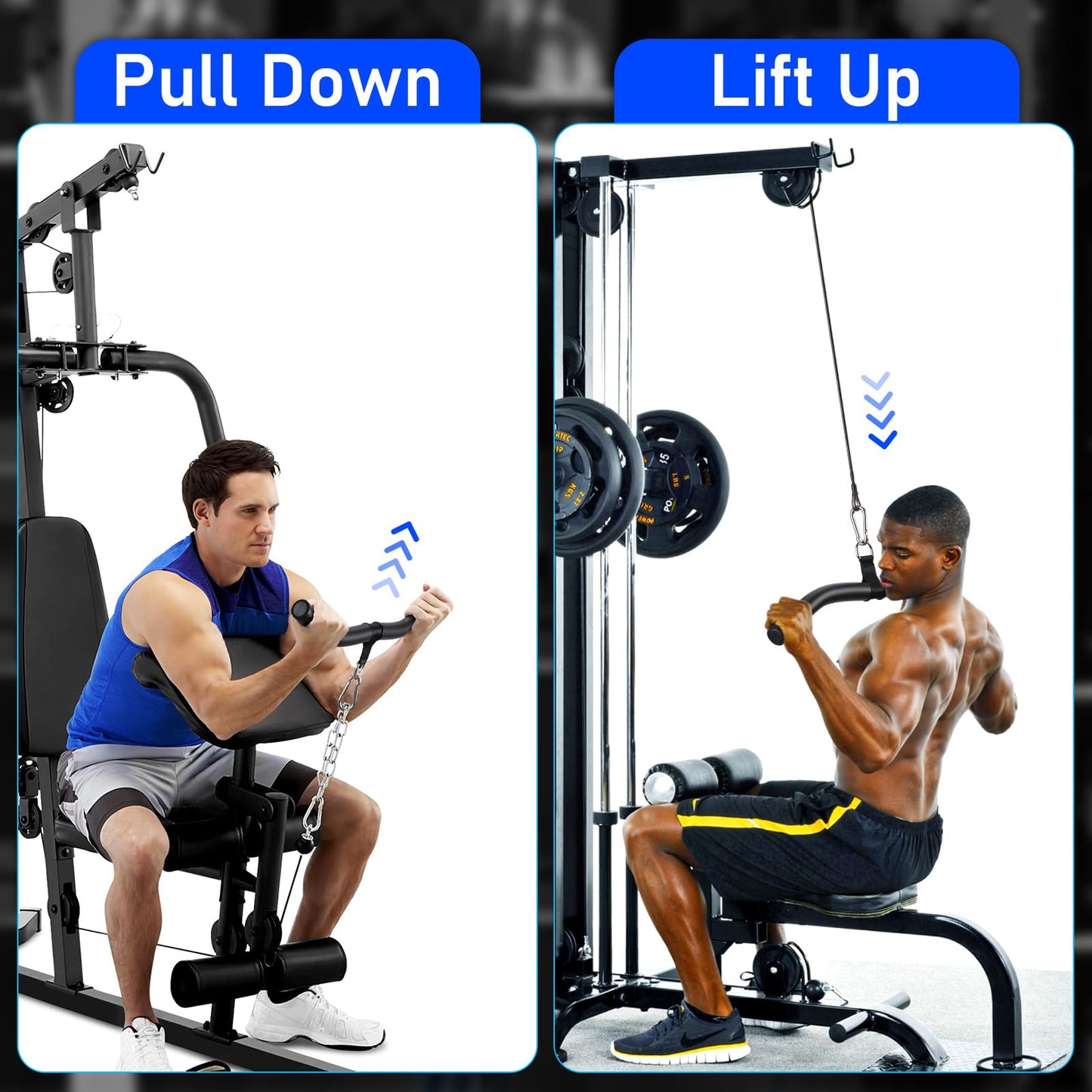 TOBWOLF Lat Pulldown Bar, Multi-Function Cable Machine Handle for Home Gym