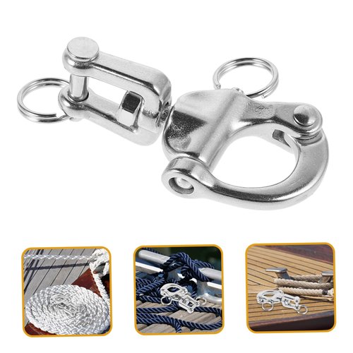 OHPHCALL Quick Release Stainless Steel Swivel Shackle for Use Load Capacity Easy Handpull Operation Essential for Sailboats and Yachts Secure Rigging