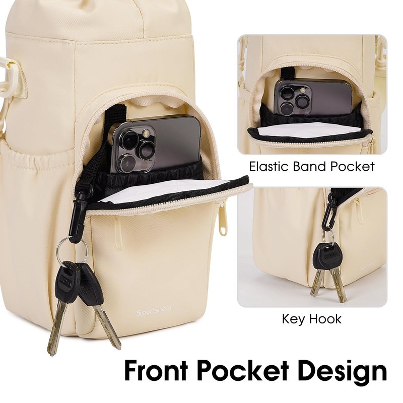 sportsnew Water Bottle Holder 40oz Crossbody Insulated Cup Sleeve Water Bottle Carrier Sling Bag with Phone Pocket, Walking