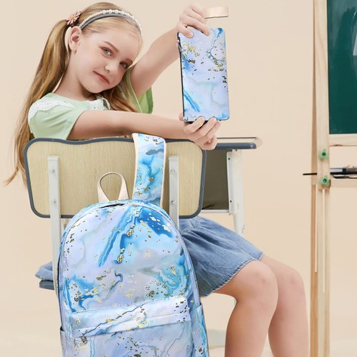 Bluboon Teen Girls School Backpack Kids Bookbag Set with Lunch Box Pencil Case Travel Laptop Backpack Casual Daypacks
