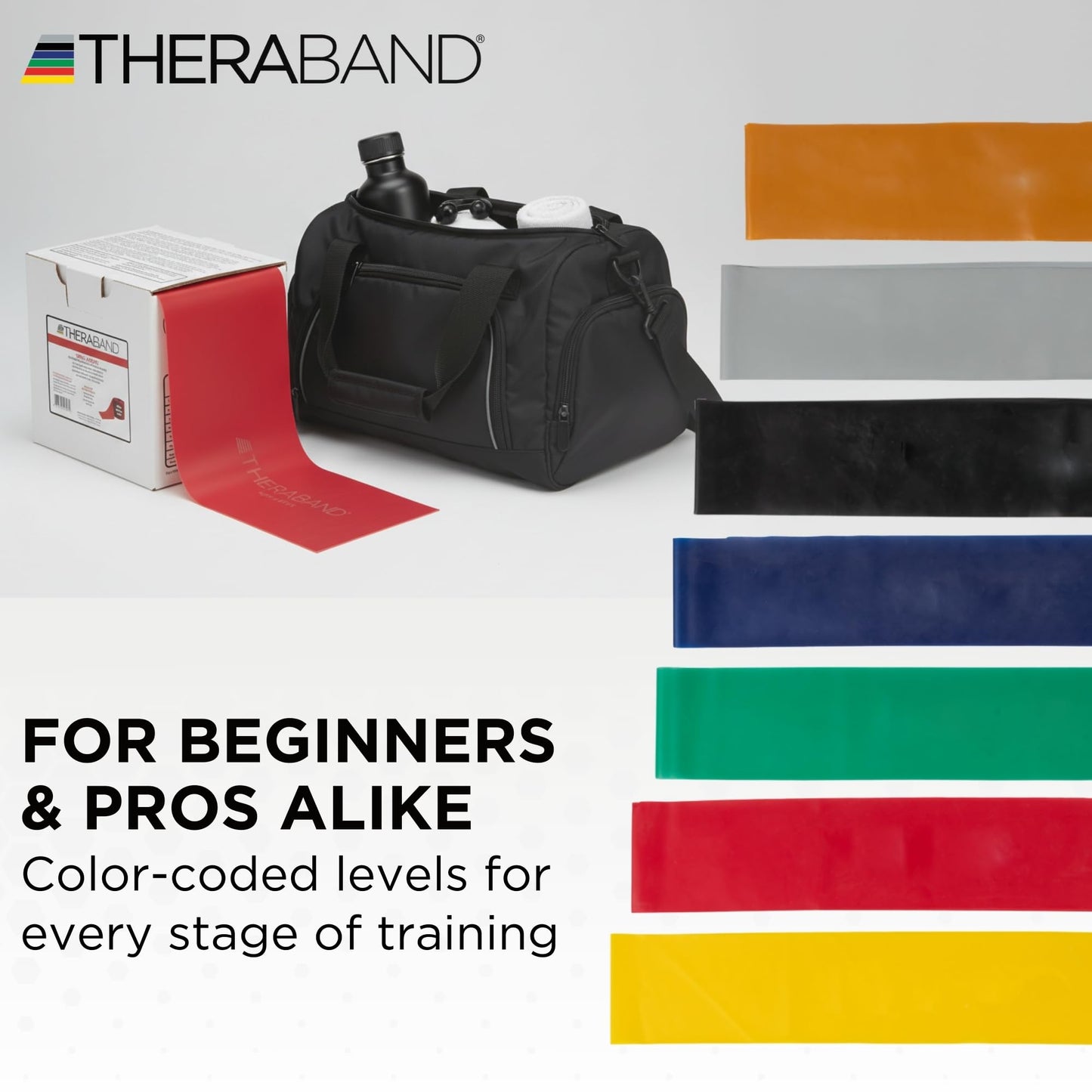 THERABAND Resistance Band Green, Heavy, 25-Yd Roll, Latex-Free Elastic Exercise Band for Physical Therapy, Yoga, Pilates, Stretching, Home Workouts, Cut-to-Length, Color-Coded Resistance Levels