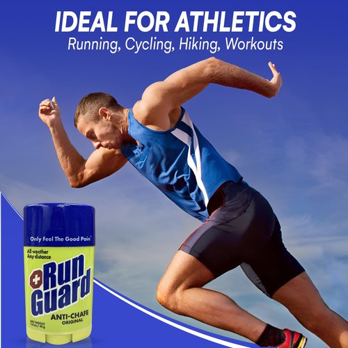 Run Guard Original Anti-Chafing Balm - Highly Effective USA Made Chafe Stick for Runners & Athletes - Sweat & Water-Resistant Formula - Sports Running Anti Chafe Soothing Balm Stick - 40g