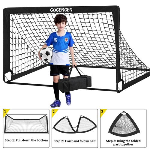 Soccer Goal, 2 of 6x4 Soccer Goals for Backyard with Soccer Net, Soccer Ball, Target, Cones, Soccer Training Equipment for Toddler Kids Youth