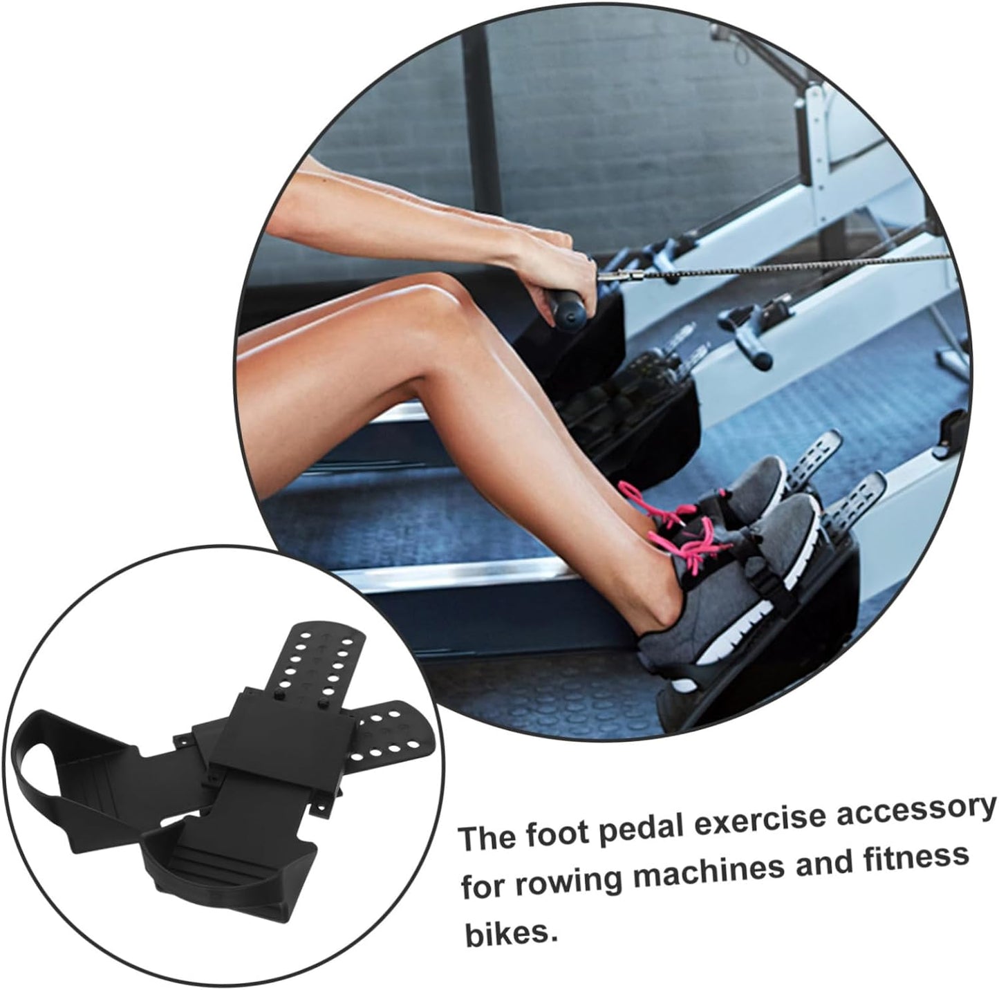 1Pair Skid Rowing Machine Pedals for Exercise Replacement Foot Pedals Compatible with Water Resistance Rowing Machines Durable Rowing Machine Supplies