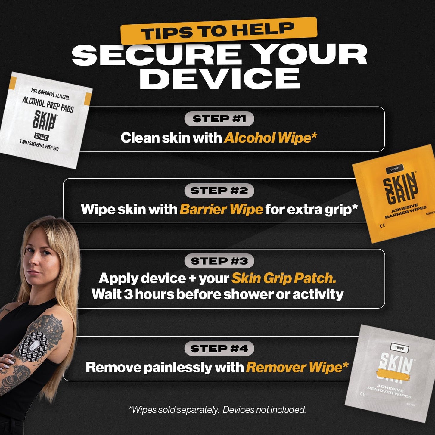 Skin Grip Adhesive Patches Compatible with Dexcom G7 & Stelo CGM – Waterproof & Sweatproof Cover for Continuous Glucose Monitor Sensor, Stays Secure for 10-15 Days – 20 Pack, Tan