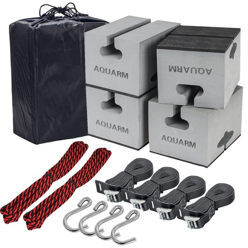AQUARM Deluxe Canoe Foam Blocks for Roof Universal Canoe Carrier Kit Soft Canoe Pads Car Top Roof Racks Foam Pads with Tie-Downs, 6 inch