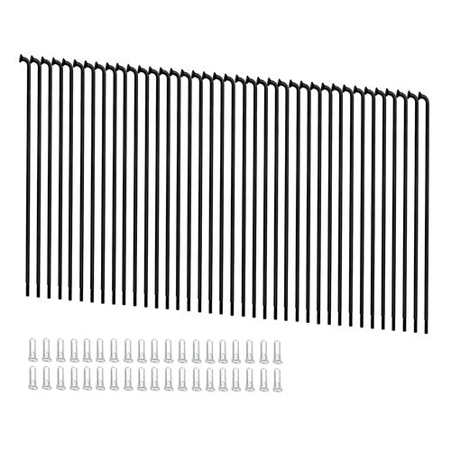 goucrro 13G Bicycle Spokes 2.3mm Steel 70-300mm Bike Spokes Black Wheel Spokes with Nipples for Mountain Bike E-Bike Tricycle Wheels(Black,13G-215mm)