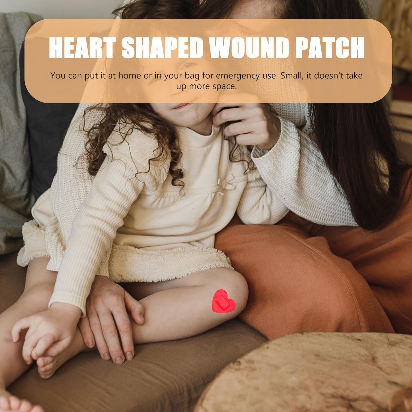 Healifty Heart-Shaped Breathable Wound Bandages 50 Pcs Waterproof Hemostatic Stickers for Kids and Adults Durable Adhesive Wound Care Patches 2.32 X 1.69 in