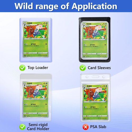DEDC 100 Packs Trading Card Shipping Protectors Black, Card Protector Shipping for Top Loaders, Soft Card Sleeves and Semi-Rigid Card Holder, Trading Card Shipping Supplies, Card Grading Essential