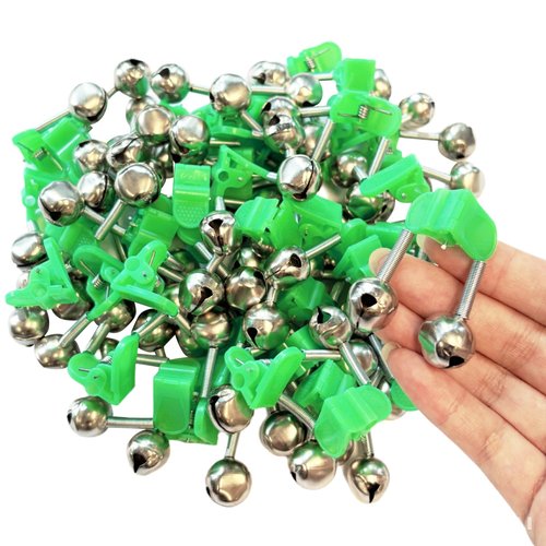 EoaMen 50PCS Fishing Bells, Dual Alert Fishing Bells for Rods, Clip on Fishing Rod Fishing Bells for Night Fishing, Ice Fishing
