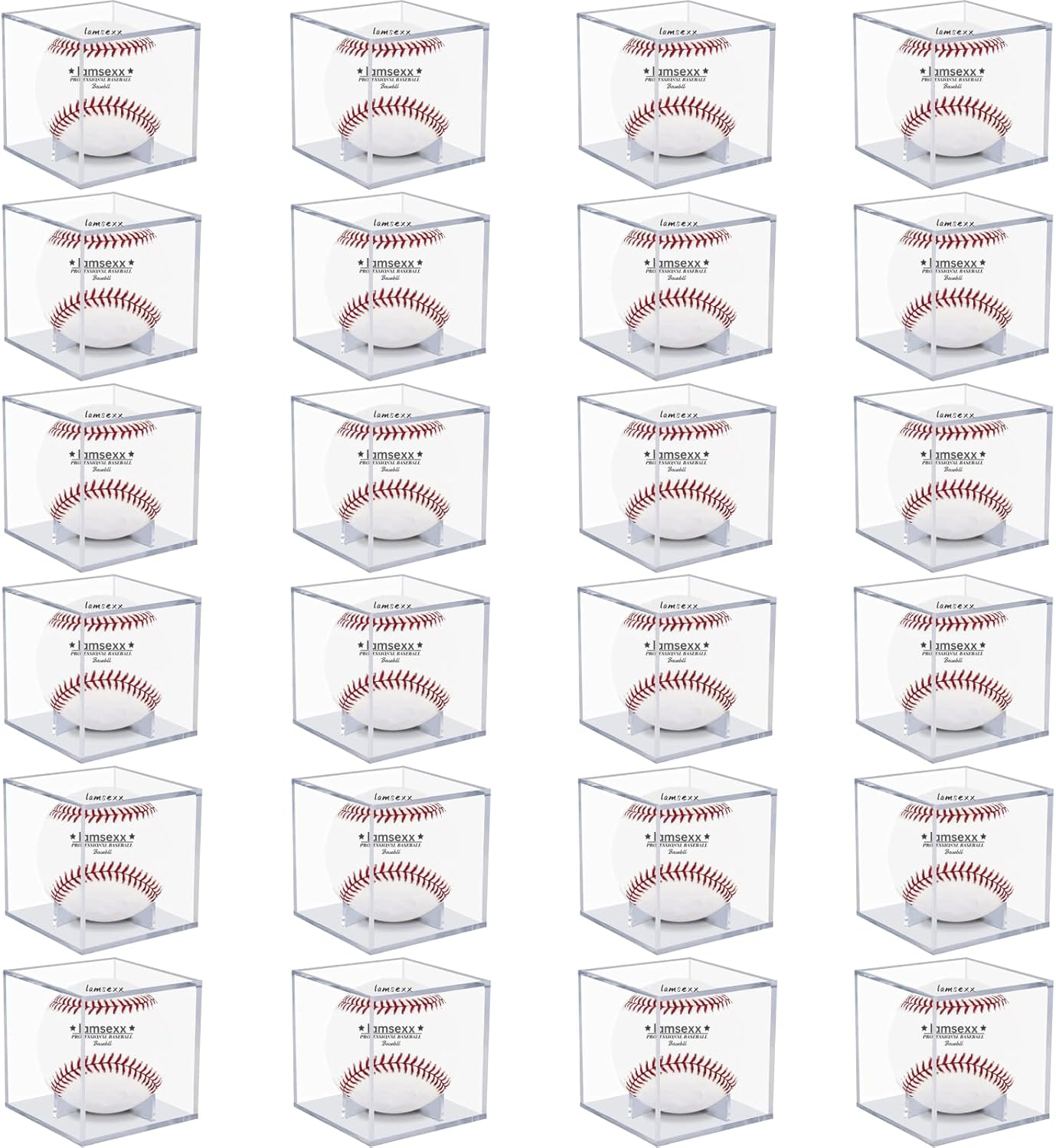 12 Pack UV Protected Acrylic Boxes for Display,Clear Display Case Baseball Cube Memorabilia Showcase Autograph Ball Protector