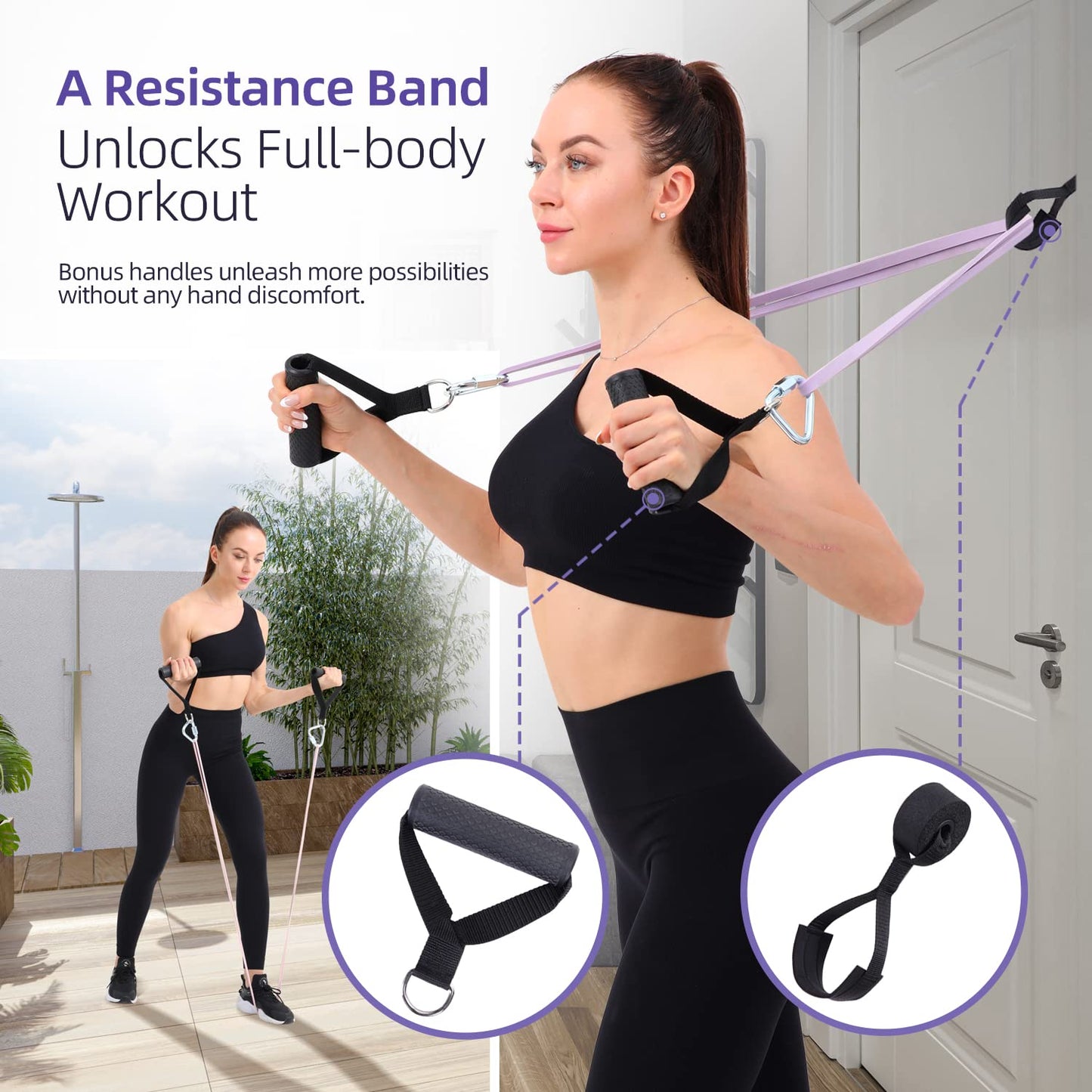 Sportneer Resistance Bands for Working Out Pull Up Bands 5-130lb Pilates